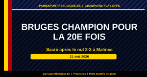 Bruges champion de Belgique pour la 20e fois : le résumé d’une soirée historique