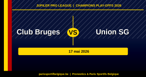 Prono Club Bruges – Union SG (17 mai 2026) : le choc du titre J8