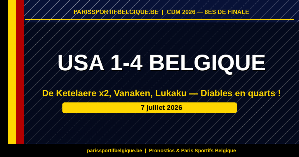 USA 1-4 Belgique : De Ketelaere en feu, les Diables explosent le pays hôte et filent en quarts